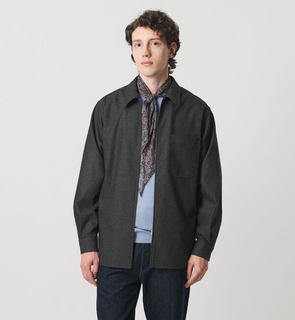 UNITED ARROWS「ライトメルトン ジップアップ オーバーシャツ」|シャツ・ブラウス|