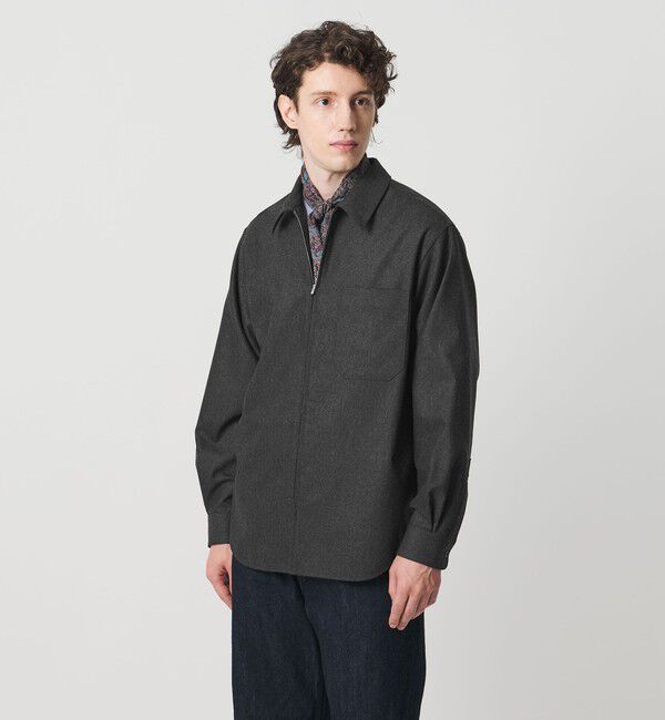 UNITED ARROWS「ライトメルトン ジップアップ オーバーシャツ」|シャツ・ブラウス|