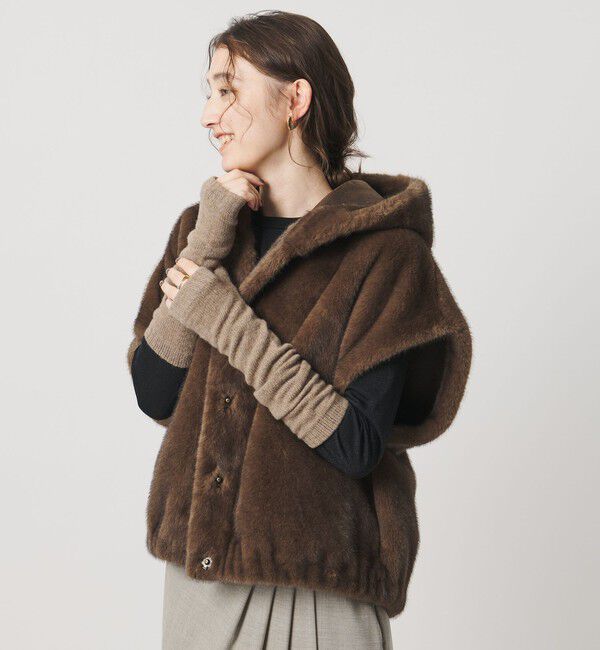 UNITED ARROWS「【別注】＜Johnstons of Elgin＞カシミヤ ロング フィンガーレスグローブ」|手袋|