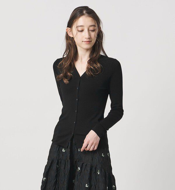 UNITED ARROWS「18G ウール フィット リブ カーディガン」|カーディガン|