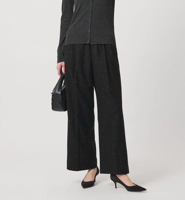 UNITED ARROWS「フラノ スパンコール イージー パンツ」|その他|BLACK