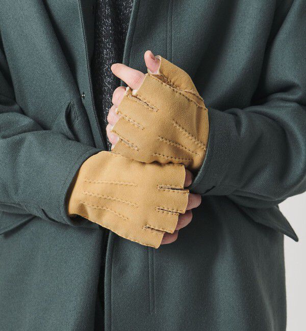 UNITED ARROWS「ムートン フィンガーレス グローブ」|手袋|