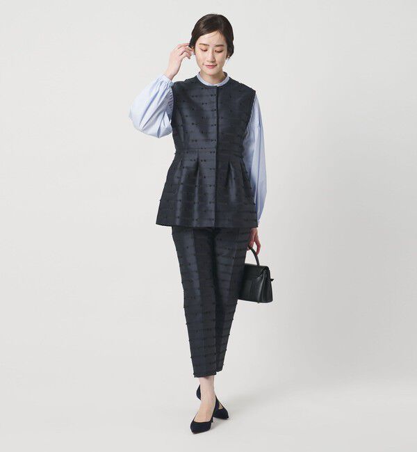 UNITED ARROWS「リボン カットジャガード パンツ」|スラックス|