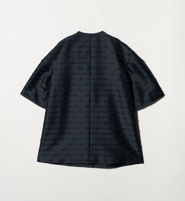 UNITED ARROWS「リボン カットジャガード コート」|ノーカラージャケット|