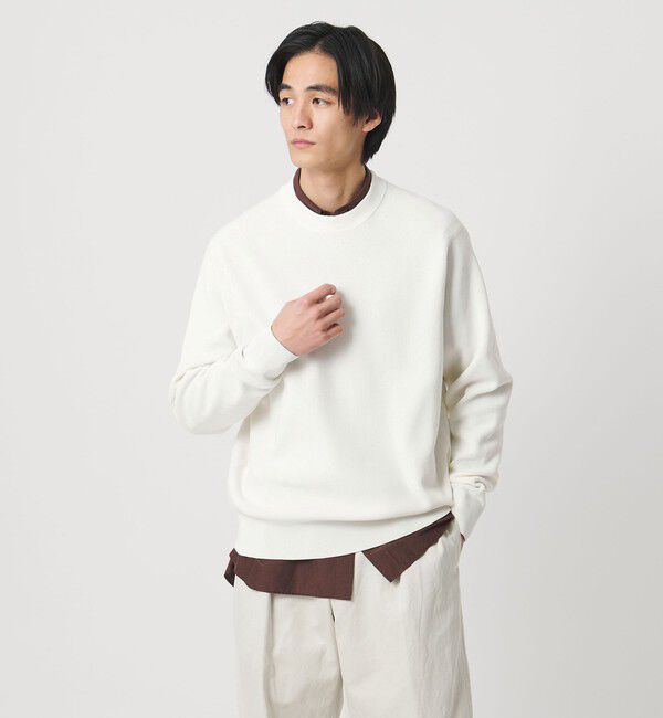 UNITED ARROWS「コットン/ポリエステル アゼ クルーネックニット」|ニット・セーター|