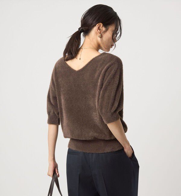 UNITED ARROWS green label relaxing「フラッフフェザー 2WAY ショートスリーブ ニット プルオーバー -ウォッシャブル-」|ニット・セーター|