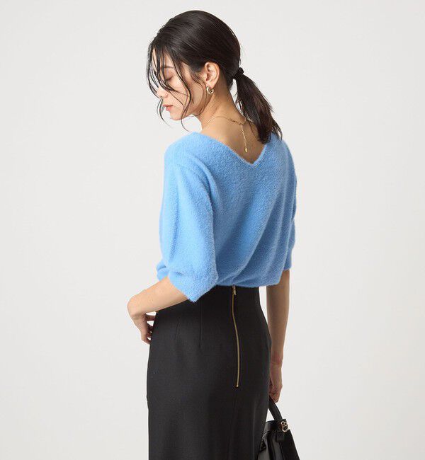 UNITED ARROWS green label relaxing「フラッフフェザー 2WAY ショートスリーブ ニット プルオーバー -ウォッシャブル-」|ニット・セーター|