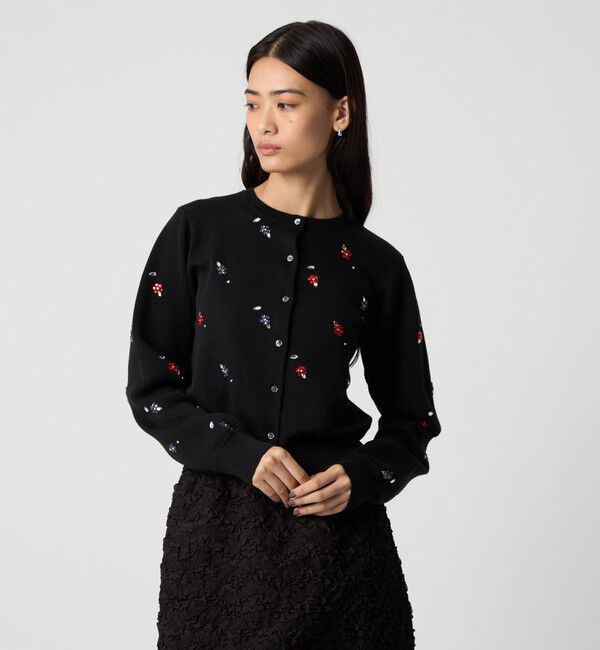 EMMEL REFINES「＜EMMEL REFINES＞EM フラワー ビジュー カーディガン」|カーディガン|