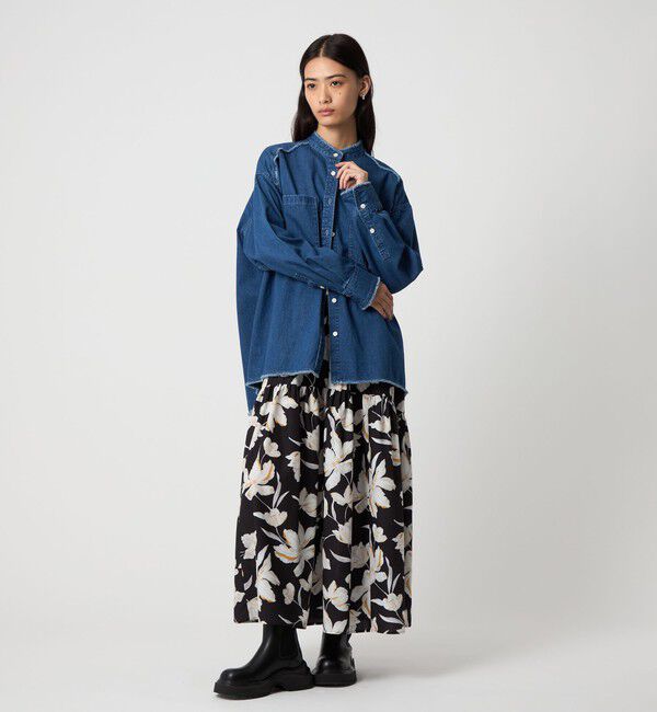 EMMEL REFINES「＜EMMEL REFINES＞EM ティアードギャザー フラワー ワンピース」|ワンピース|