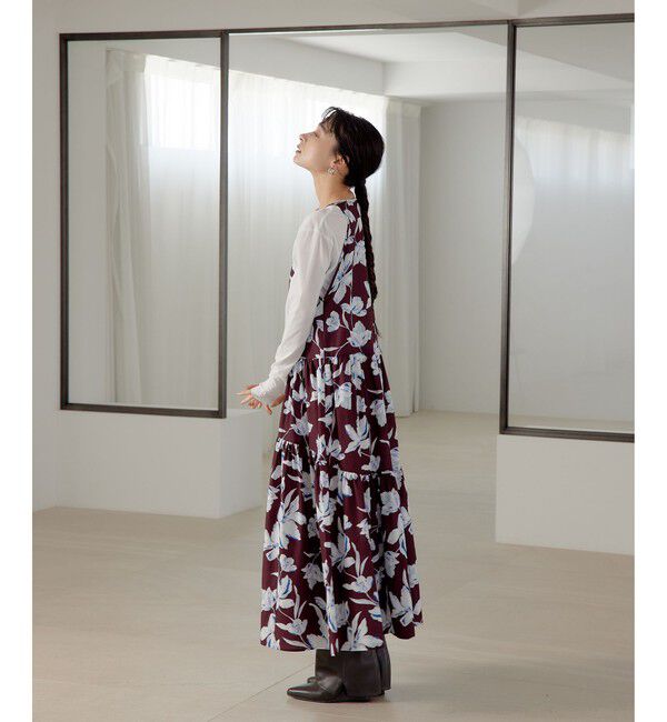 EMMEL REFINES「＜EMMEL REFINES＞EM ティアードギャザー フラワー ワンピース」|ワンピース|