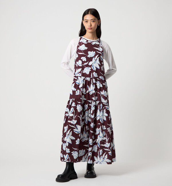 EMMEL REFINES「＜EMMEL REFINES＞EM ティアードギャザー フラワー ワンピース」|ワンピース|