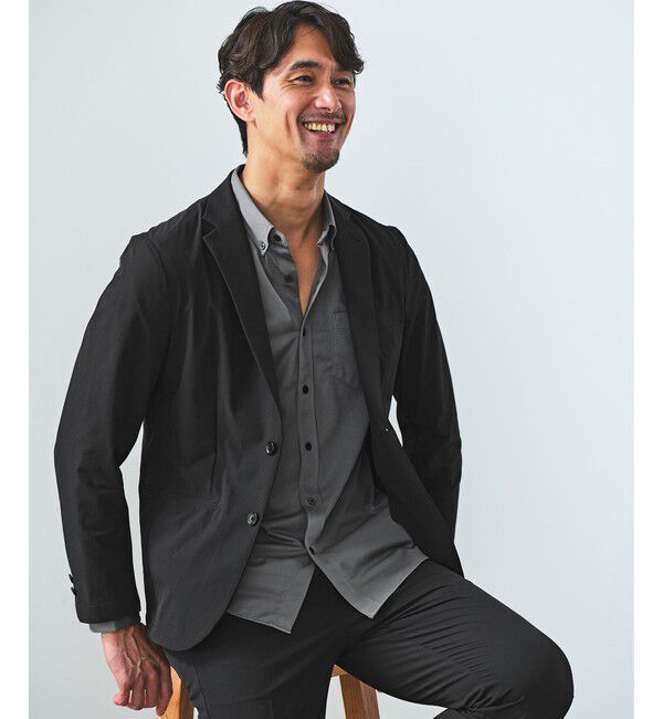 UNITED ARROWS green label relaxing「【WEB限定】JUST fit ナイロン PU ナロー セットアップ -2Wayストレッチ-」|テーラードジャケット|