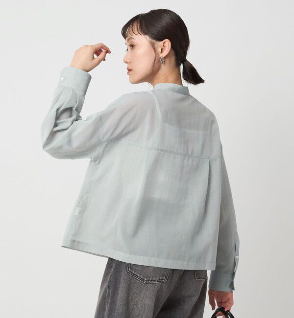 UNITED ARROWS green label relaxing「ソモウライク シアー バンドカラー シャツ」|シャツ・ブラウス|