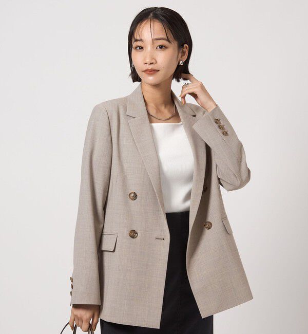 UNITED ARROWS green label relaxing「カチリラ ダブル ジャケット -ウォッシャブル・ストレッチ-」|テーラードジャケット|LT.GRAY