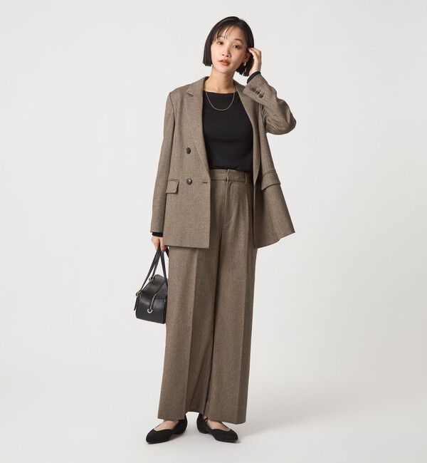 UNITED ARROWS green label relaxing「［size SHORT/TALLあり］ホームスパン ストレート パンツ ストレッチ」|スラックス|