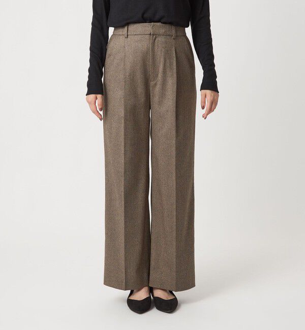 UNITED ARROWS green label relaxing「［size SHORT/TALLあり］ホームスパン ストレート パンツ ストレッチ」|スラックス|