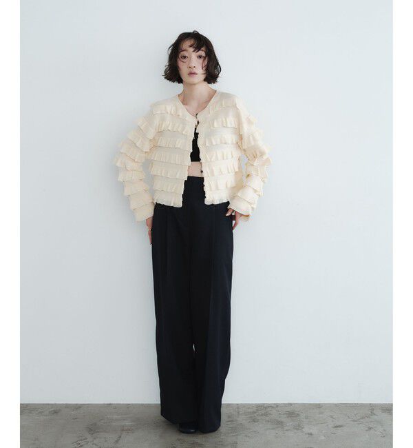 EMMEL REFINES「＜EMMEL REFINES＞EM ティアード ミニフリル 2WAY カーディガン」|カーディガン|