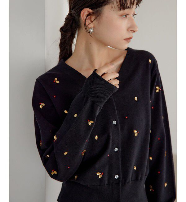 EMMEL REFINES「＜EMMEL REFINES＞EM ビジュー 2WAY カーディガン」|カーディガン|