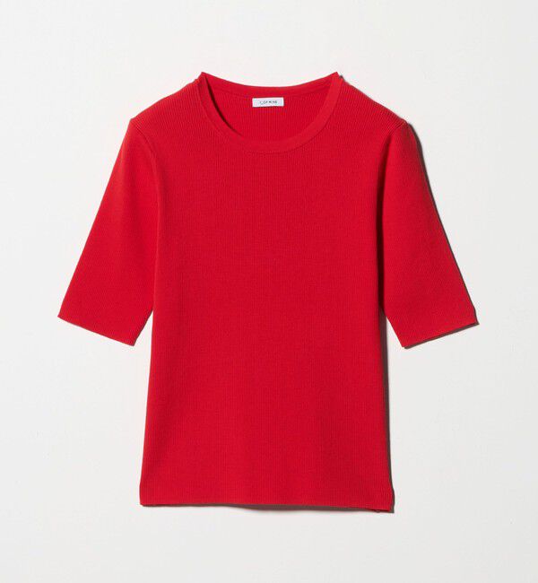 UNITED ARROWS green label relaxing「＜1_OF MINE＞リブ クルーネック 5分袖 ニット プルオーバー」|ニット・セーター|