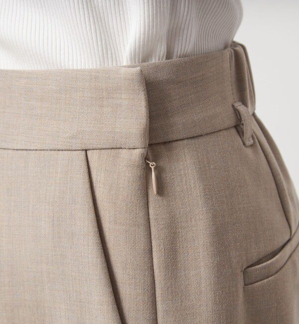 UNITED ARROWS green label relaxing「［size SHORT/TALLあり］ダブルクロス ワイド パンツ ウォッシャブル ストレッチ」|スラックス|