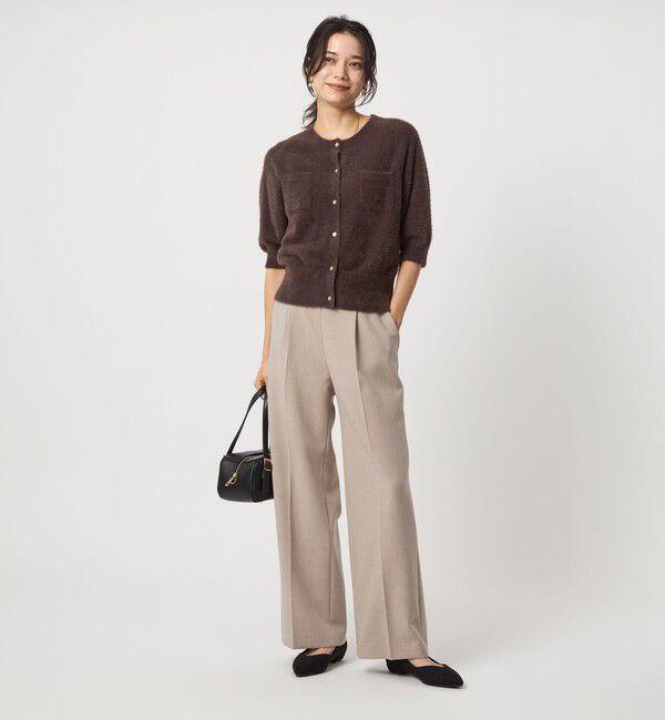 UNITED ARROWS green label relaxing「［size SHORT/TALLあり］ダブルクロス ワイド パンツ ウォッシャブル ストレッチ」|スラックス|