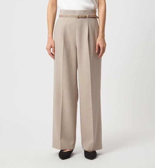 UNITED ARROWS green label relaxing「［size SHORT/TALLあり］ダブルクロス ワイド パンツ ウォッシャブル ストレッチ」|スラックス|