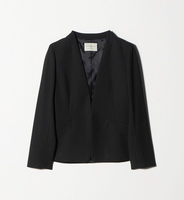 UNITED ARROWS green label relaxing「ダブルクロス ノーラペル ジャケット ウォッシャブル ストレッチ」|ノーカラージャケット|