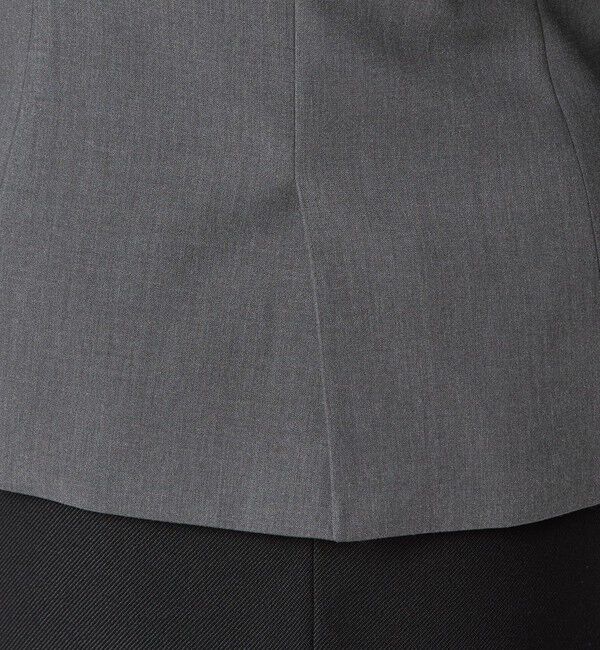 UNITED ARROWS green label relaxing「ダブルクロス ノーラペル ジャケット ウォッシャブル ストレッチ」|ノーカラージャケット|