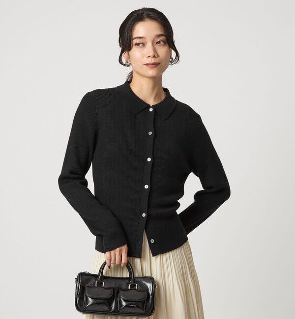 UNITED ARROWS green label relaxing「ウール エリツキ ニット カーディガン ウォッシャブル」|カーディガン|BLACK