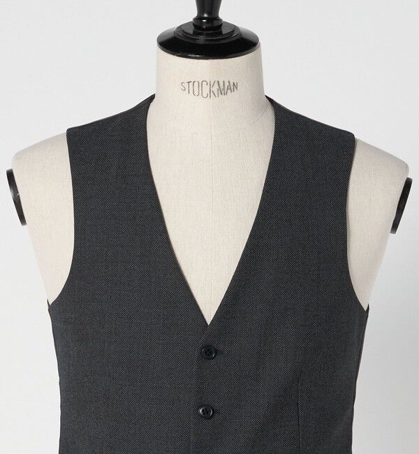 UNITED ARROWS green label relaxing「A+ TWPU バーズアイ 5B スリム ベスト -ウォッシャブル-」|ベスト・ジレ|