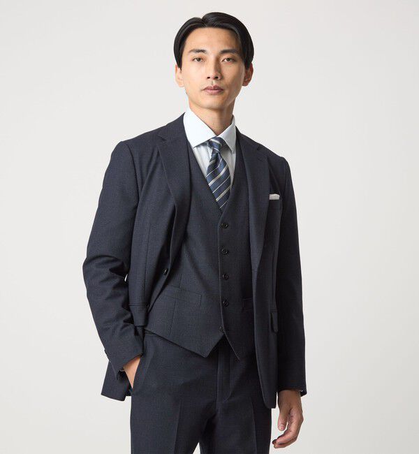 UNITED ARROWS green label relaxing「A+ TWPU バーズアイ 5B スリム ベスト -ウォッシャブル-」|ベスト・ジレ|