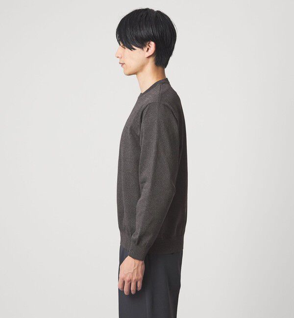 UNITED ARROWS green label relaxing「A+ MOULINE ポリエステル クルーネック ニット -ウォッシャブル-」|ニット・セーター|