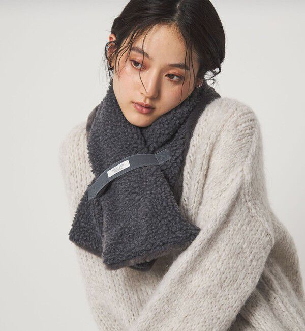 UNITED ARROWS green label relaxing「【別注】＜INFIELDER DESIGN＞ボア リバーシブルマフラー」|ストール|DK.GRAY