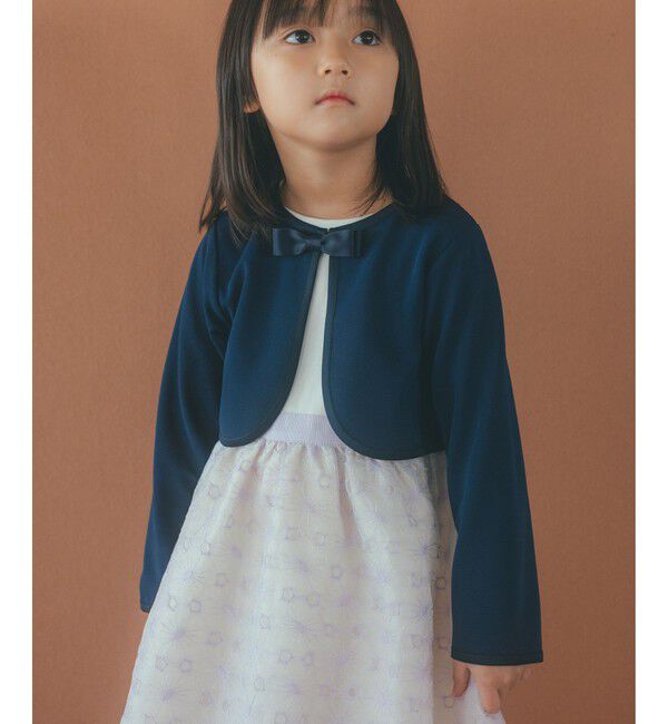 UNITED ARROWS green label relaxing「リップルボレロ / キッズ 110cm-130cm」|ノーカラージャケット|NAVY