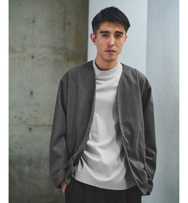 UNITED ARROWS green label relaxing「WONDER CLOTH ノーカラー カーディガン -ストレッチ-」|カーディガン|MD.GRAY