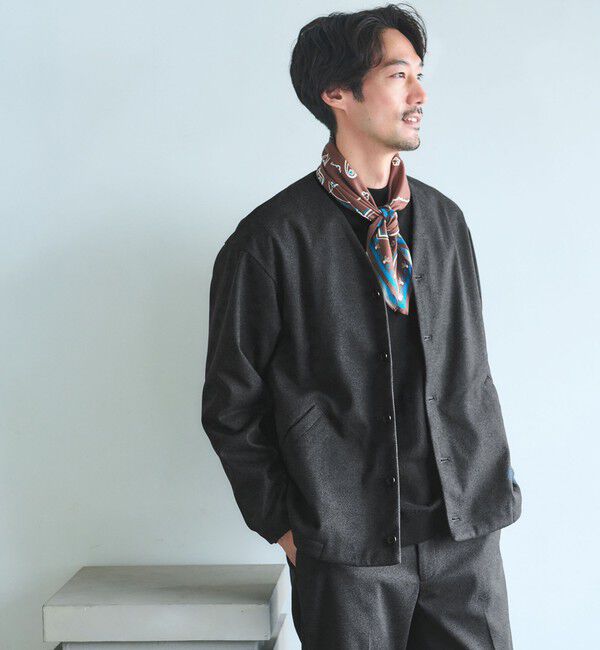 UNITED ARROWS green label relaxing「WONDER CLOTH ノーカラー カーディガン -ストレッチ-」|カーディガン|DK.GRAY