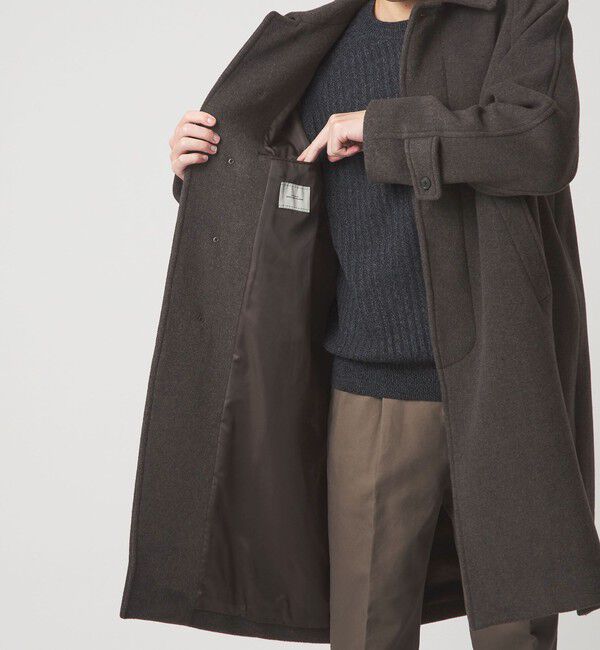 UNITED ARROWS green label relaxing「Ballis バリス モッサー バルカラー ブラウン ステンカラーコート」|ステンカラーコート|
