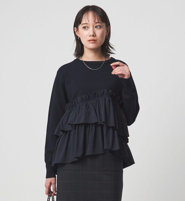 UNITED ARROWS green label relaxing「ティアード ドッキング プルオーバー ニット 2」|ニット・セーター|