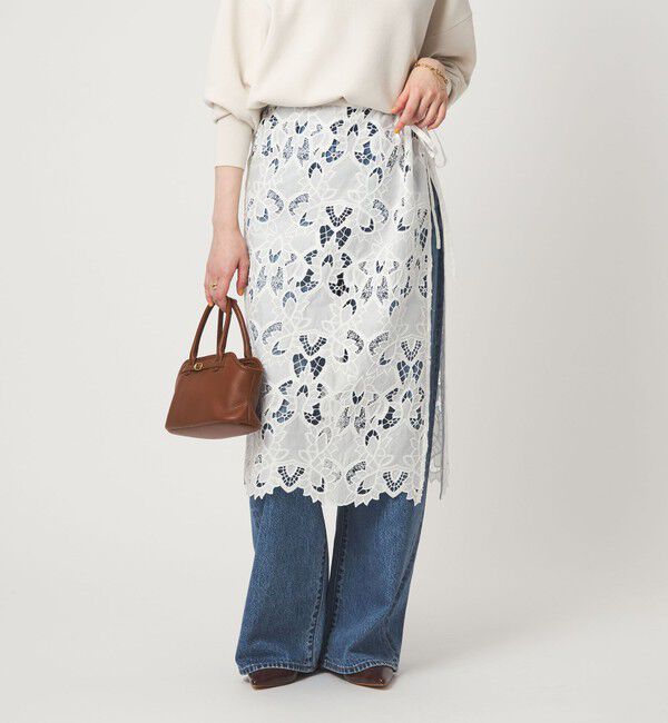 UNITED ARROWS green label relaxing「レース レイヤード スカート」|タイト|