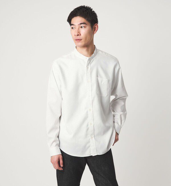 UNITED ARROWS green label relaxing「W/R オックスフォード バンドカラー 長袖 シャツ」|シャツ・ブラウス|WHITE