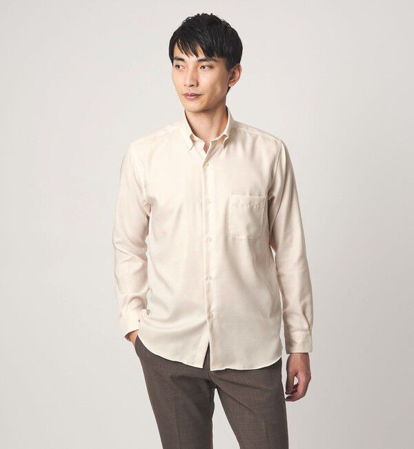 UNITED ARROWS green label relaxing「エブリット コットンオックス ソリッド スナップ ボタンダウン シャツ -イージーアイロン-」|シャツ・ブラウス|