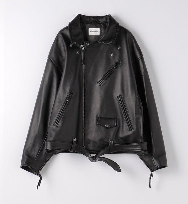 MONKEY TIME「＜monkey time＞ シープ レザー オーバーサイズ ダブルライダースジャケット」|ライダースジャケット|