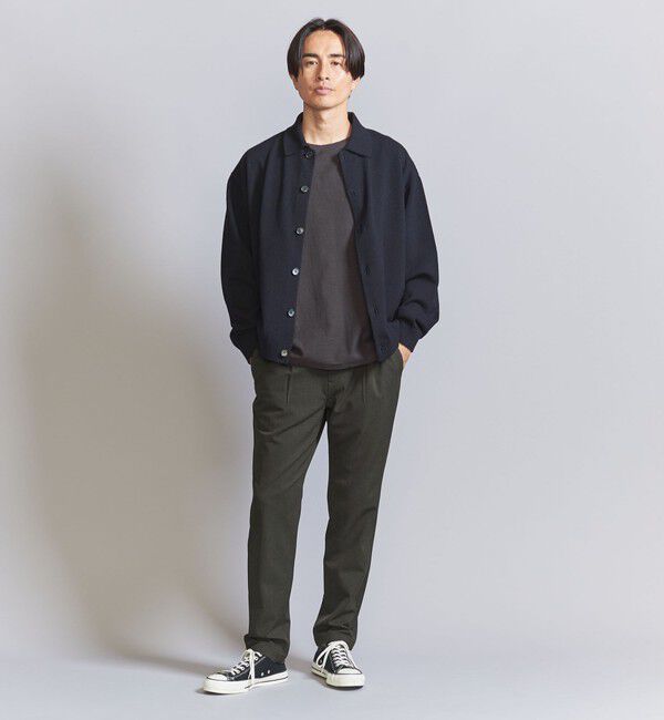 BEAUTY&YOUTH UNITED ARROWS「TR ピンヘッド  1プリーツ イージー パンツ ‐タテ・ヨコストレッチ‐」|チノ|