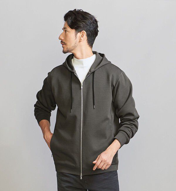 BEAUTY&YOUTH UNITED ARROWS「【WEB限定 WARDROBE SMART】ダブルニット ジップパーカー/セットアップ対応」|パーカー|