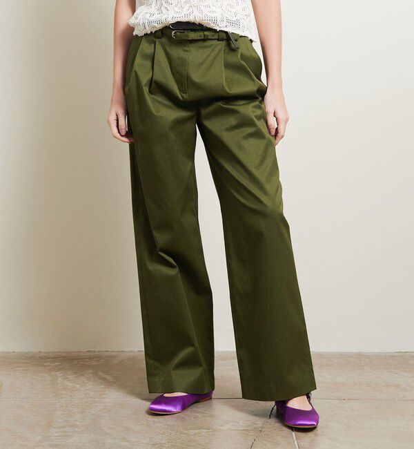 ATTISESSION「＜ATTISESSION＞ベルト 2タック ストレート パンツ」|その他|OLIVE