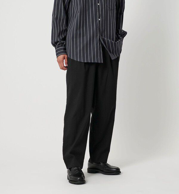 BEAUTY&YOUTH UNITED ARROWS「TC/FLAX オックス バルーン イージー パンツ」|チノ|BLACK