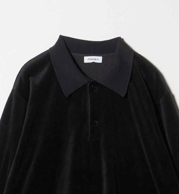 ATTISESSION「＜ATTISESSION＞ベロア ポロシャツ」|ポロシャツ|