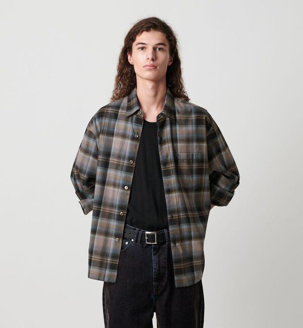 MONKEY TIME「ブラッシュド オンブレ チェック シャツ」|シャツ・ブラウス|