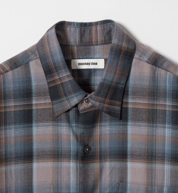 MONKEY TIME「ブラッシュド オンブレ チェック シャツ」|シャツ・ブラウス|
