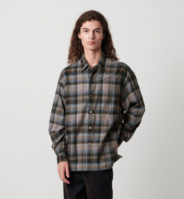 MONKEY TIME「ブラッシュド オンブレ チェック シャツ」|シャツ・ブラウス|